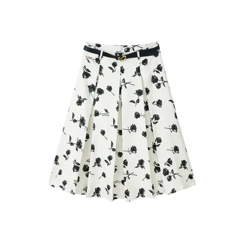 Yu Qianwen Повседневный Длинный Юбка Женские Бежевый