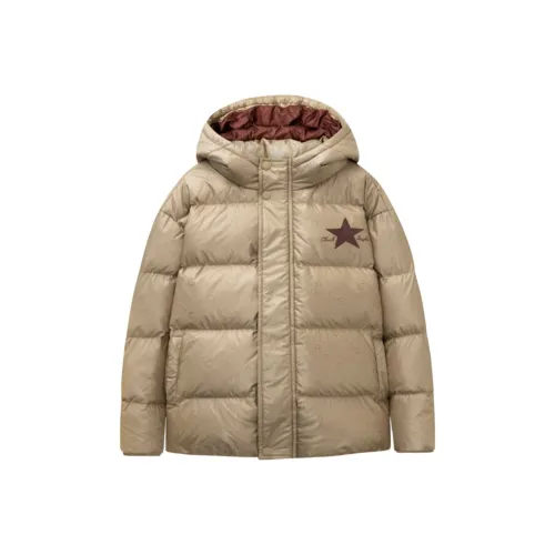 Converse Down Jacket Coffee Brown Teenagers