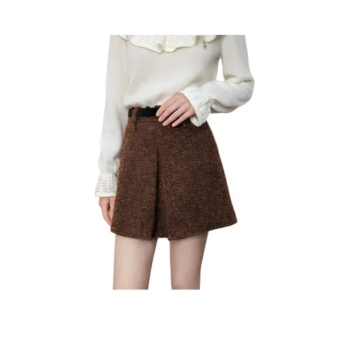 AIVEI Повседневные короткие юбки женские коричневый
