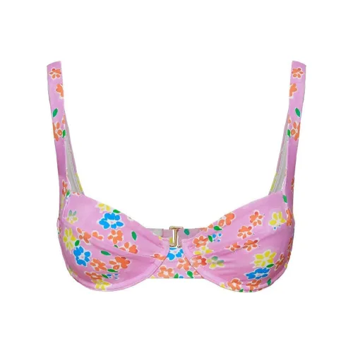 PRINCESS POLLY LOVE LETTERS Укороченный топ для бикини с чашками Розовый с цветочным узором Женский
