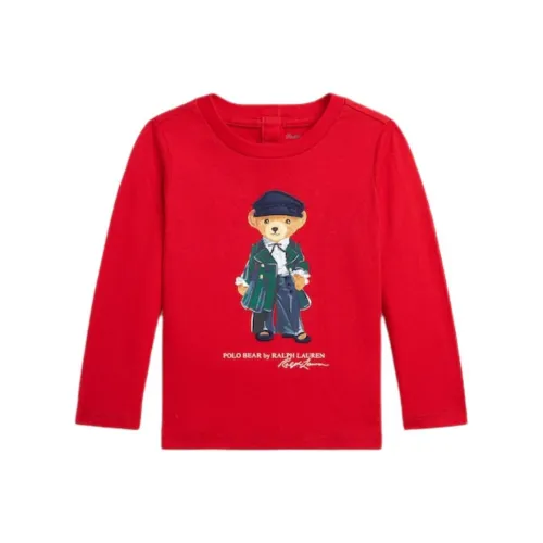 Polo Ralph Lauren Детская одежда Тедди Монограмма с принтом длинные рукава красный для малышей