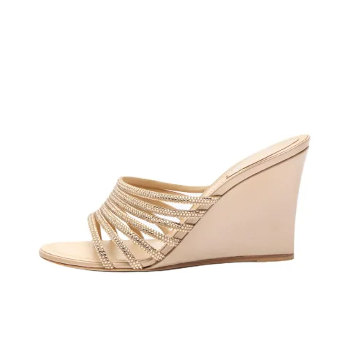 RENE CAOVILLA Слипоны 8 см Женские Розовое Золото