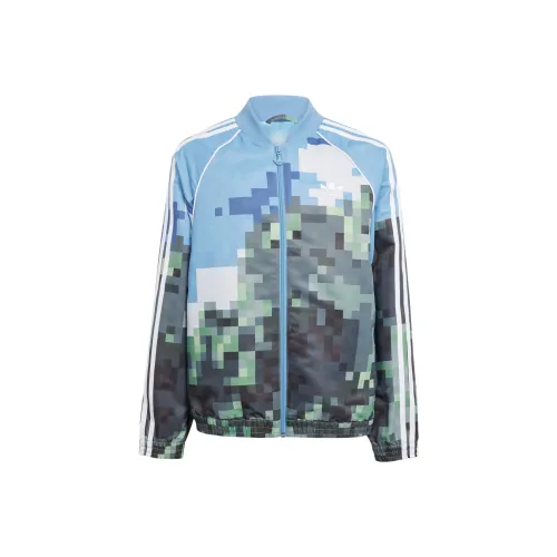 Adidas Originals X Minecraft Куртка TRACK TOP Туманный синий Мистик Желтый Трибальный Зеленый Подростки