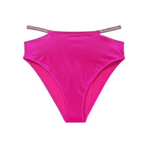 Victoria's Secret ShineStrapHigh Обхват талии Полное покрытие Бикини-нижний Ягода Румяна Плавки Женские Ягодно-красный