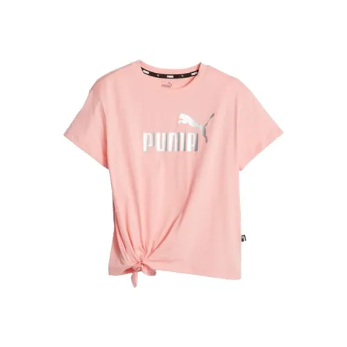 PUMA T-рубашка Essentials+ с логотипом рубашка Knotted Enfant ET Adolescent детская розовая