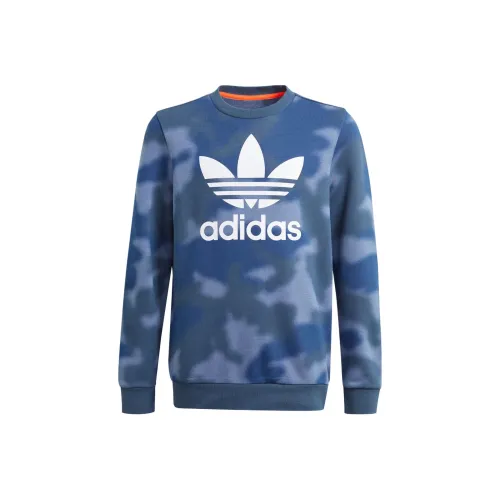 Adidas Originals Свитшот Crew Синий Многоцветный Белый Подростки