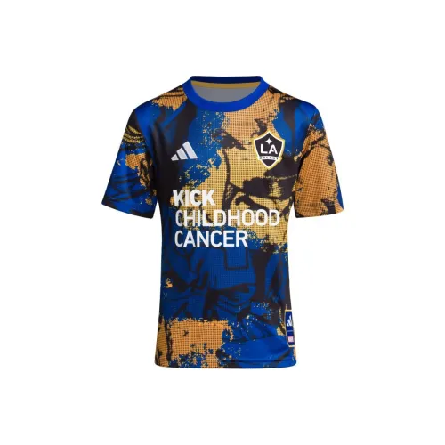 Adidas Детский Топ LA Galaxy Marvel MLS KICK Childhood Рак Pre Match Джерси Синий Детский