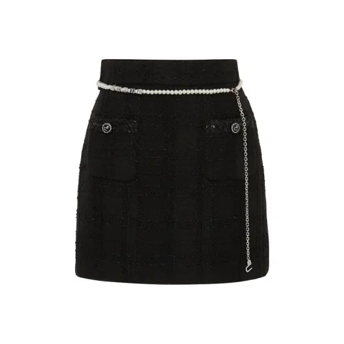 d'zzit Повседневные короткие юбки Женские Черный