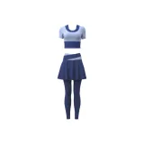 [Комплект с коротким рукавом] Серый озерно-синий + Китово-синий