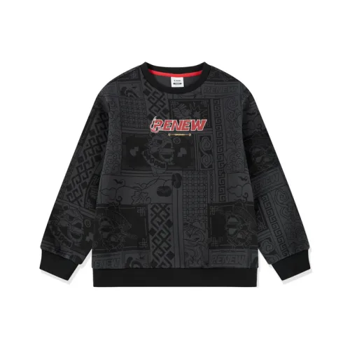 QIAODAN Толстовка с принтом "Черный повсюду" для подростков