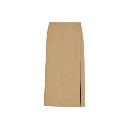 SCANLAN THEODORE Итальянский Tailored Slit Юбка Повседневный Длинный Юбка Женские Biscuit Печенье