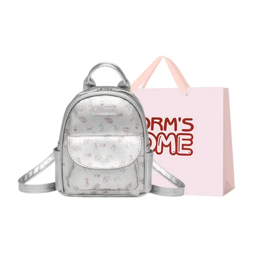 Worm's Home ПУ (полиуретан) Рюкзак Стандартный Women's Silver