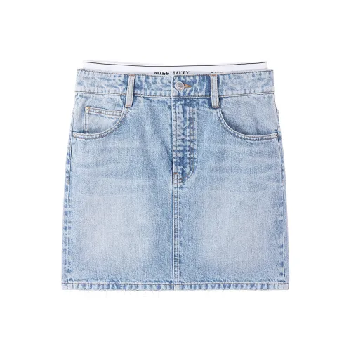 Miss Sixty Джинсовые короткие юбки Женские Светло-синий