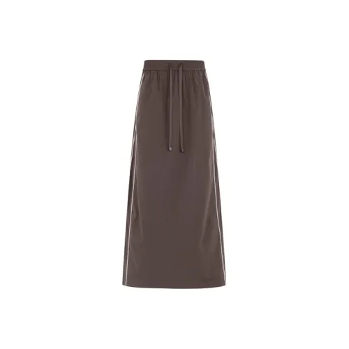 MEIYANG Повседневная длинная юбка женский кофейный