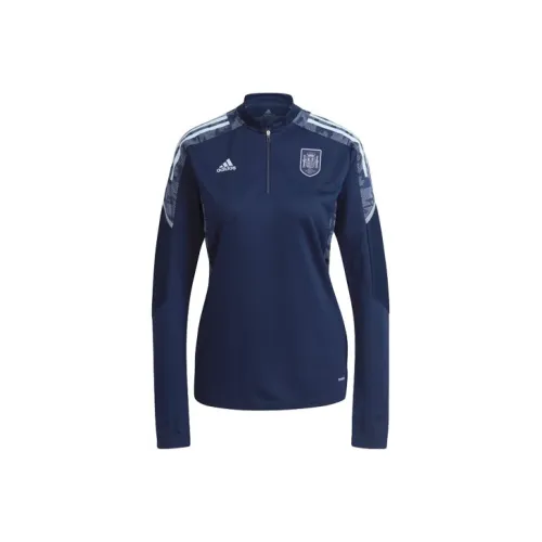 Adidas Испания Condivo 21 Тренировочный топ Футбол Джерси Женские Темно-синий