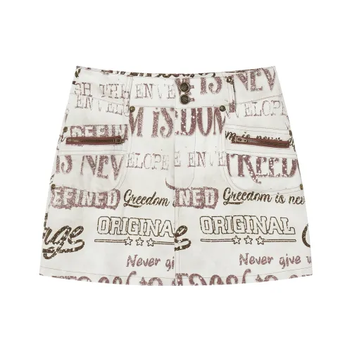 I'M ONE Джинсовые короткие юбки Женские Винтажный белый