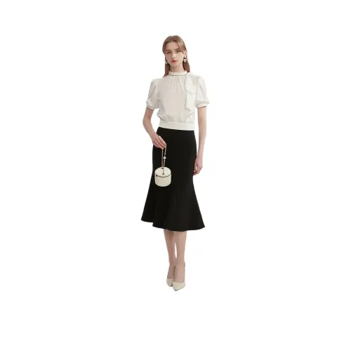 Caroline Повседневный Длинный Юбка Женская Черная