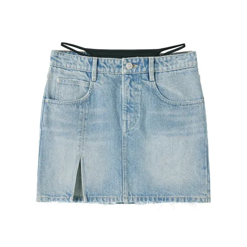 Miss Sixty Джинсовые короткие юбки Женские Светло-синий