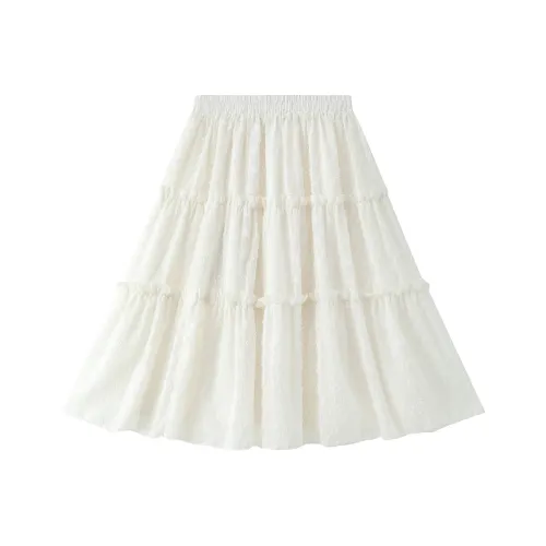 Jonah Anda Повседневный Длинный Юбка Женские Абрикос