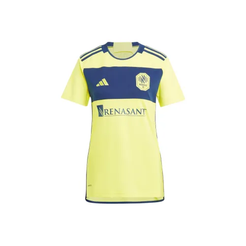 Adidas Nashville SC 24 25 Дом Джерси Футбол Джерси Фанатская версия Nashville Дом Женские Желтый