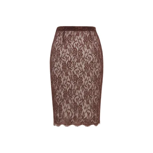 SAINT LAURENT FW24 Повседневная длинная юбка женская шоколад