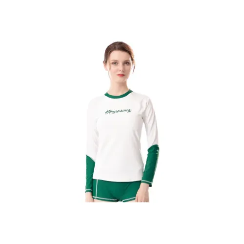 Momasong Двухкомпонентный Купальник Женский Белый+Зеленый