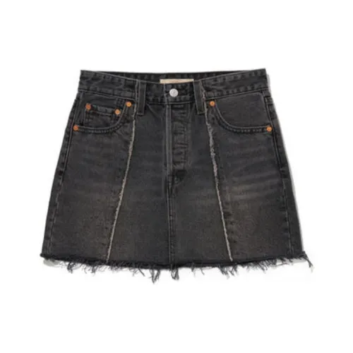 Levi's Джинсовые короткие юбки Женские Черный