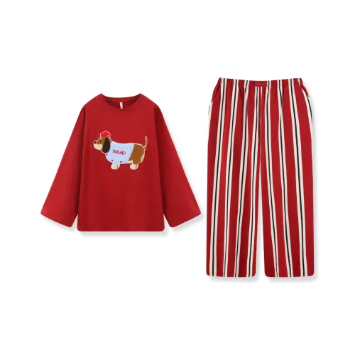 WANANNI Счастливый красный Женские пижамные комплекты