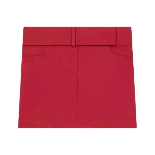 COURREGES SS25 Юбка-карандаш Belted Mini Skirt Повседневная Короткая Юбка Женская Рубин Ruby Цвет