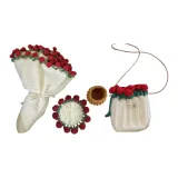 Розовый букет, трехкомпонентный комплект [одеятельная подушка + горшок с растением + сумка] [материал упаковка]