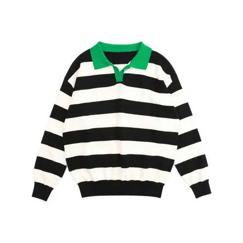 Pure and Good Поло Черно-белые полосы Детское
