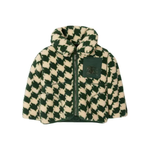 Burberry Хлопковый пуховик Зеленый Детский
