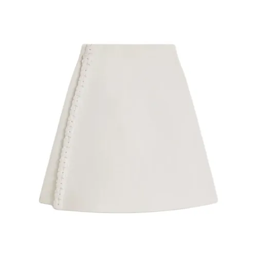 SCANLAN THEODORE FW24 PRE ORDER Crepe KNIT Daisy WRAP Мини Повседневные короткие юбки Women's White Белый