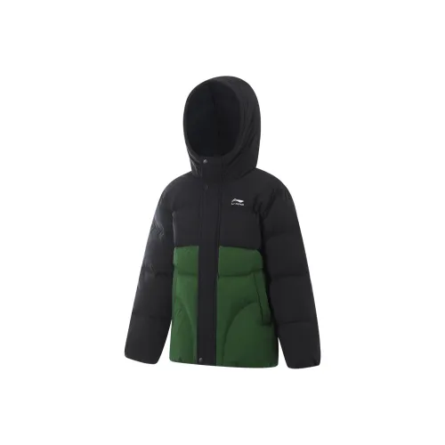 LINING YOUNG Sports Life Collection Пуховик Черный Темно-полевой Зеленый Подростки