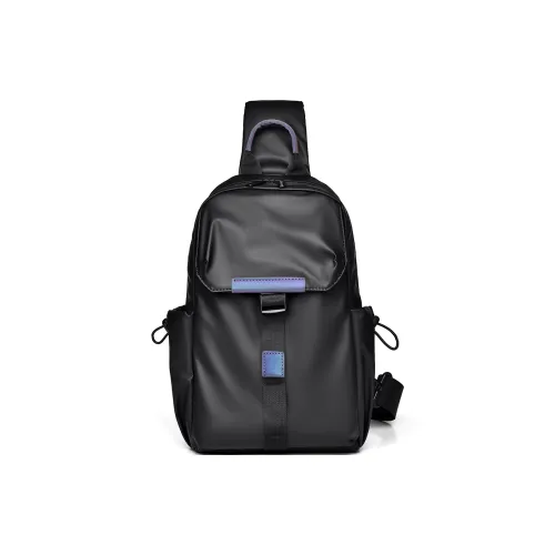 PULEWEI Кожа Мембранная Сумка через плечо Сумка Sling Стандартная Унисекс Черная