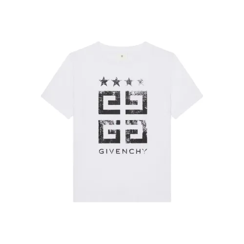 Givenchy T-рубашка Детская одежда 4G Звезды T-рубашка Из хлопка Белая Детская