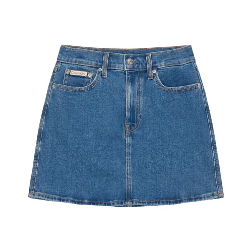 Calvin Klein Denim Series Джинсовые Короткие Юбки Женские Синие
