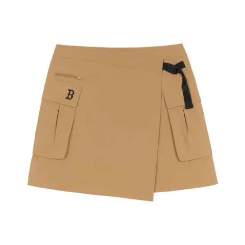 Mlb Base Logo Gofcore Boston Red Sox Повседневные короткие юбки Женские Светло-верблюжий