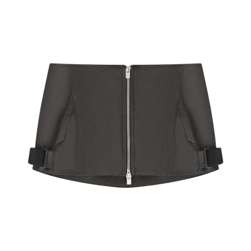 HELIOT EMIL x Alpinestars RESERVE SS24 Кожаные короткие юбки Женские Черный