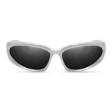 Серебряная оправа с серо-черными линзами