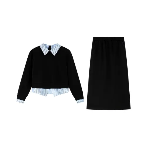 VIMLY Черный Женские Комплекты с Юбкой