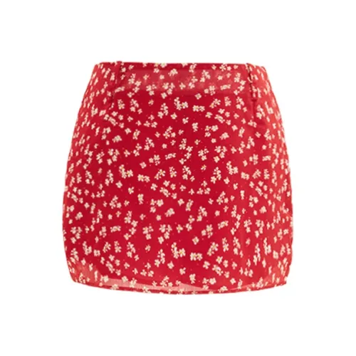 Розовый повседневный короткий юбка женский красный