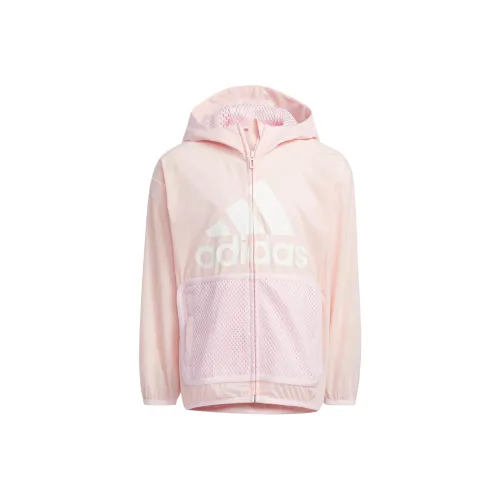 Adidas Прозрачный Розовый/Белый Детские Куртки