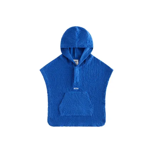 KITH Kids 2024 Summer Collection Пейсли Махровый COVER UP Толстовка Синий Infant And Toddler