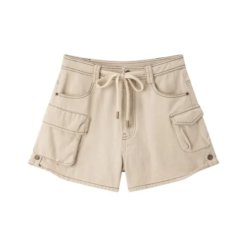 LEDIN Бежевый верблюд Женские шорты карго