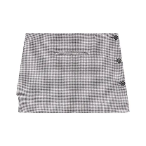 COURREGES FW24 OBLIQUE Гусиная лапка Мини Юбка Повседневная Короткая Юбка Женская Черный Натуральный Черный Натуральный