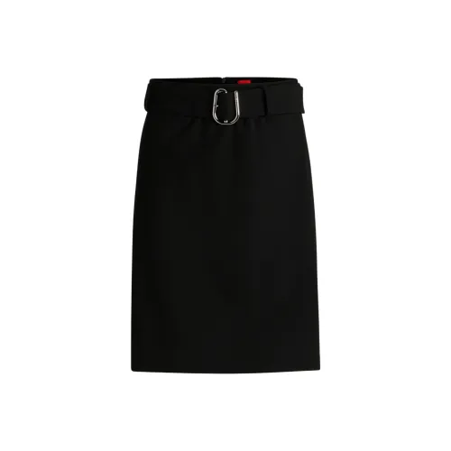 HUGO BOSS Черные Женские Повседневные Короткие Юбки