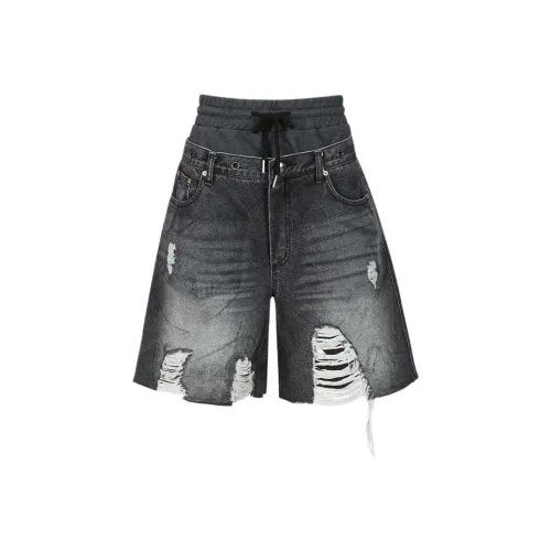 ANDERSSON BELL Collaboration SS24 Джинсовые шорты Женские Выстиранный Черный