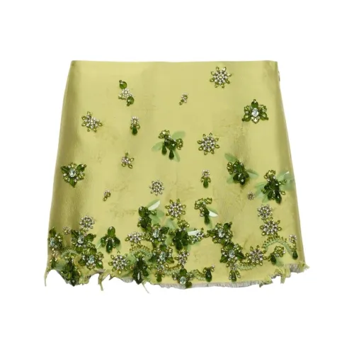 PRADA Повседневные короткие юбки Женские Ферн Зеленый