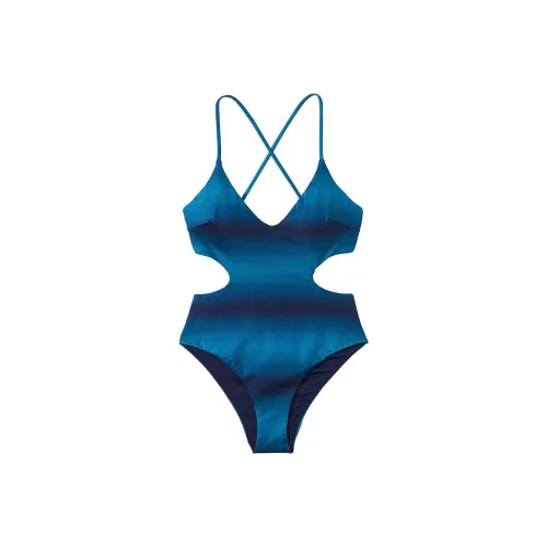 Victoria's Secret Розовый The Cut Out Cheeky One Piece Купальник Синий Ombre One Piece Купальник Женские Синий